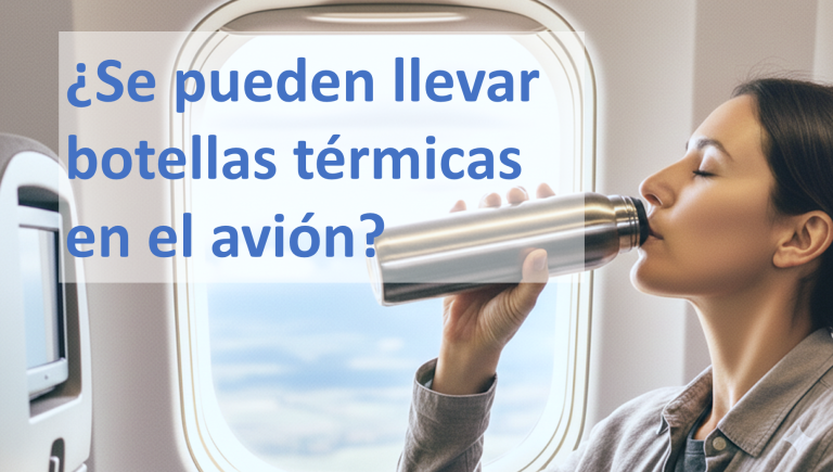 Botella térmica en el avión